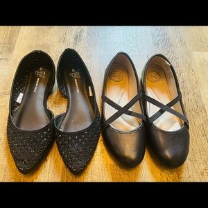 Working Girl 2 pairs black dress Shoes Womens 6 comfort memory foam So Time